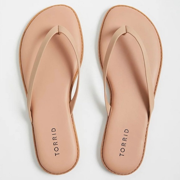 Torrid Nude Rubber Flip Flop Sandals 